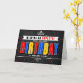 Carte Employee Colorful Chalkboard Typography Birthday (Fleur jaune)