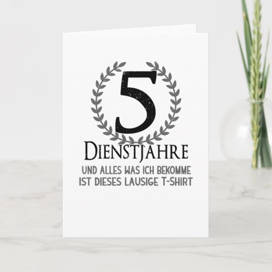 Carte Employés Célébration d'entreprise de 5 ans d'ancie (Devant)