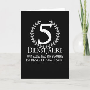 Carte Employés de la société 5 ans Anniversaire de la so