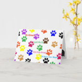 Carte Empreinte de chat (Fleur jaune)