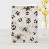 Carte Empreinte de Chien Sale Anniversaire (Fleur jaune)