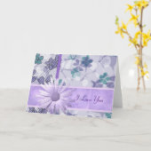 Carte Empreinte de fleurs violettes Je vous trouve (Fleur jaune)