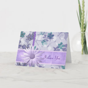Carte Empreinte de fleurs violettes Je vous trouve