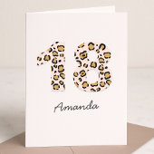 Carte Empreinte de léopard 18 | Modern Cute Name 18th Bi