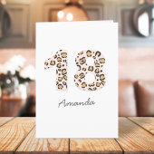 Carte Empreinte de léopard 18 | Modern Cute Name 18th Bi