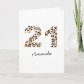 Carte Empreinte de léopard 21 | Modern Cute Name 21e ann (Devant)