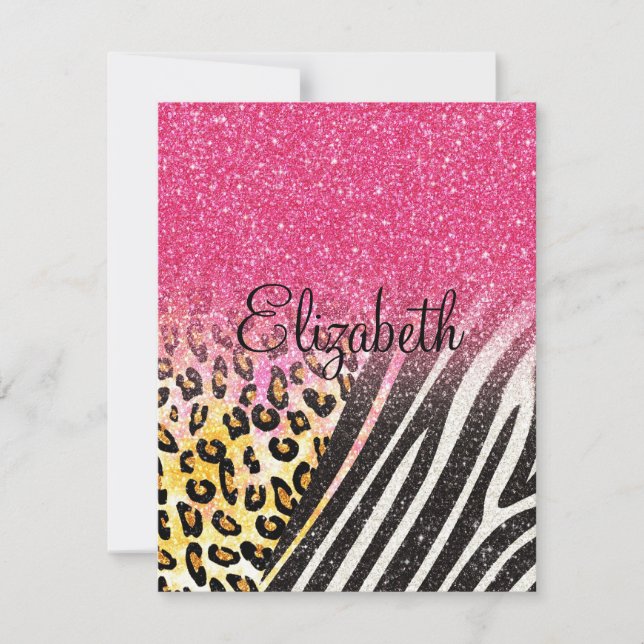 Carte Empreinte de léopard à la mode, zèbre rayures (Devant)