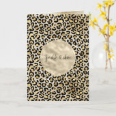 Carte Empreinte de léopard Champagne Gold (Fleur jaune)