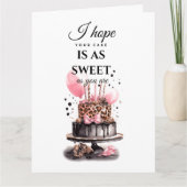 Carte Empreinte de léopard de gâteau d'anniversaire ball (Devant)