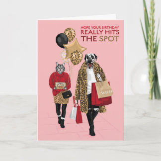 Carte Empreinte de léopard Dotty Chien Frappe Spot Anniv