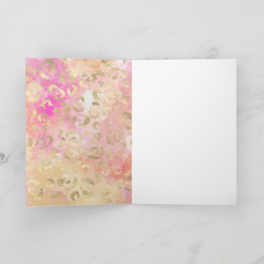 Carte Empreinte de léopard en or Fille Peach Peach (Intérieur)