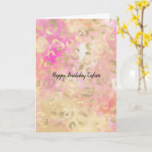 Carte Empreinte de léopard en or Fille Peach Peach (Fleur jaune)