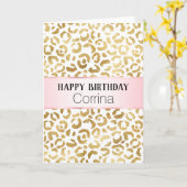 Carte Empreinte de léopard Gold Blanc (Fleur jaune)