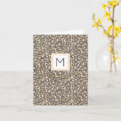 Carte Empreinte de léopard Monogramme INITIAL Chic (Fleur jaune)