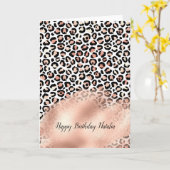 Carte Empreinte de léopard noir rose vif (Fleur jaune)