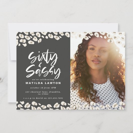 Carte Empreinte de léopard soixante et sassy 60e anniver (Devant)