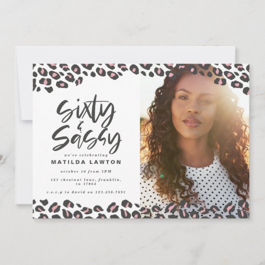 Carte Empreinte de léopard soixante et sassy 60e anniver (Devant)
