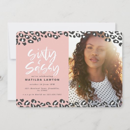 Carte Empreinte de léopard soixante et sassy 60e anniver (Devant)