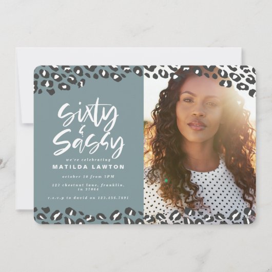 Carte Empreinte de léopard soixante et sassy 60e anniver (Devant)