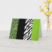 Carte Empreinte de léopard, Zebra Print, Poster de anima (Fleur jaune)