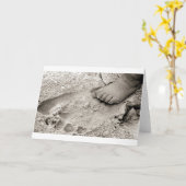 Carte empreinte de papa (Fleur jaune)