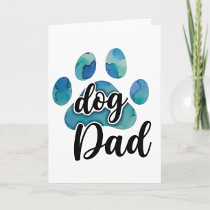 Carte Empreinte de patte à l'aquarelle Papa Chien Amateu