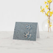 Carte Empreinte de patte de chien (Fleur jaune)