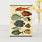 Carte empreinte de poisson (Fleur jaune)