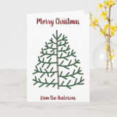 Carte Empreinte digitale Noël Arbre famille vacances (Fleur jaune)