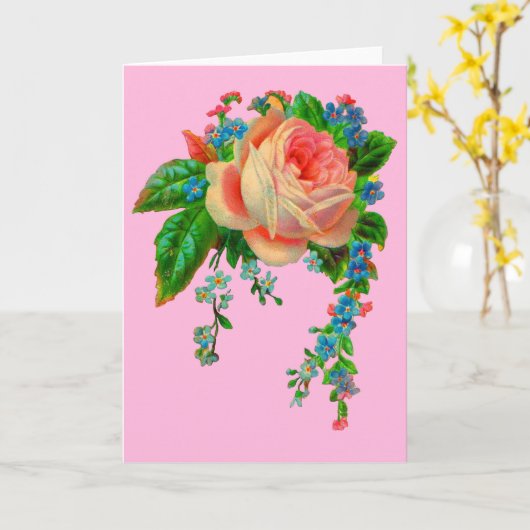 Carte Empreinte florale victorienne (Fleur jaune)