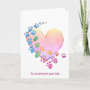Carte Empreintes arc-en-ciel sur un coeur pour la sympat
