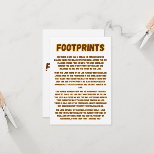 Carte Empreintes Dans La Prière De Sable Salutation (Devant/Arrière en situation)