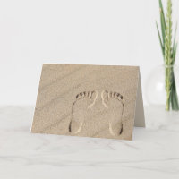 Empreintes Dans Le Sable De La Plage Anniversaire