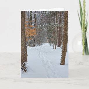 Carte Empreintes de neige de sympathie dans une forêt hi