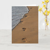 Carte Empreintes de pas dans le sable (Fleur jaune)