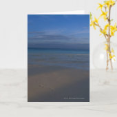 Carte Empreintes de pas sur la plage (Fleur jaune)