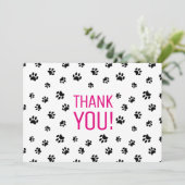 Carte Empreintes de patte noires Merci (Debout devant)