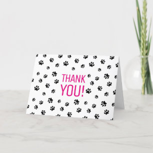 Carte Empreintes de Patte Noires   Merci