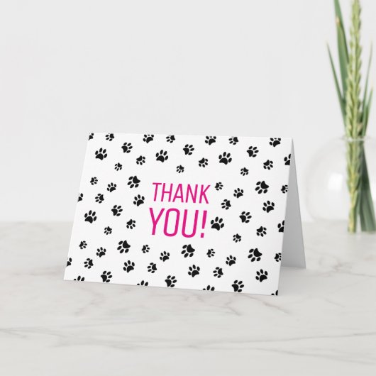 Carte Empreintes de Patte Noires | Merci (Devant)