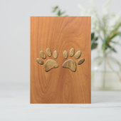 Carte Empreintes de pattes de chiens de bois sculptés Fa (Debout devant)