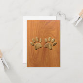 Carte Empreintes de pattes de chiens de bois sculptés Fa (Devant/Arrière en situation)