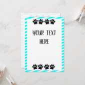 Carte Empreintes de pattes de chiot avec texte modifiabl (Devant/Arrière en situation)