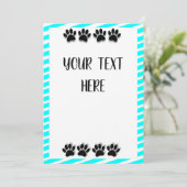 Carte Empreintes de pattes de chiot avec texte personnal (Debout devant)