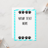 Carte Empreintes de pattes de chiot avec texte personnal (Devant/Arrière en situation)