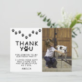 Carte Empreintes de pattes mignonnes Merci pour votre an (Debout devant)