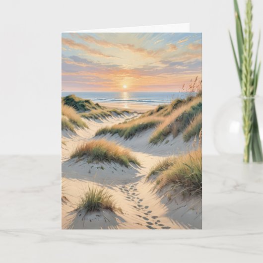 Carte Empreintes De Plage Dans La Dune De Sable (Devant)