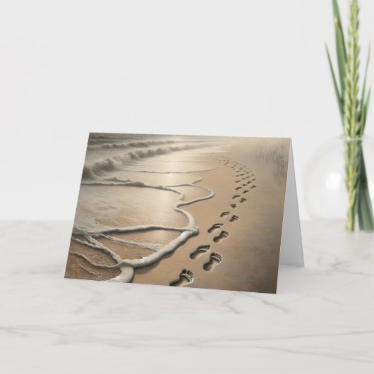 Carte Empreintes De Plage Sympathy Et De Mer (Devant)