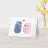 Carte Empreintes digitales d'amour (Fleur jaune)