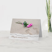 Carte Empreintes et Roses sur le sable (Devant)