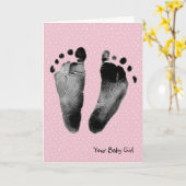 Carte Empreintes filles sur Pois (Fleur jaune)